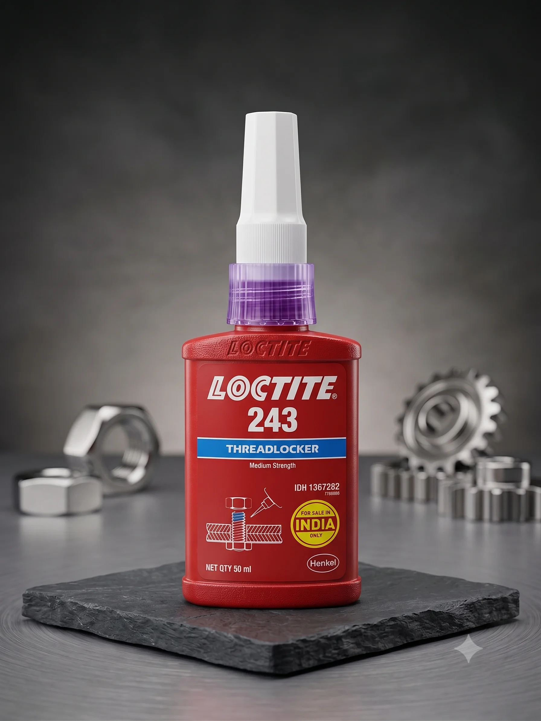 Loctite 243 medium-strength threadlocker by Henkel, 50 ml pack